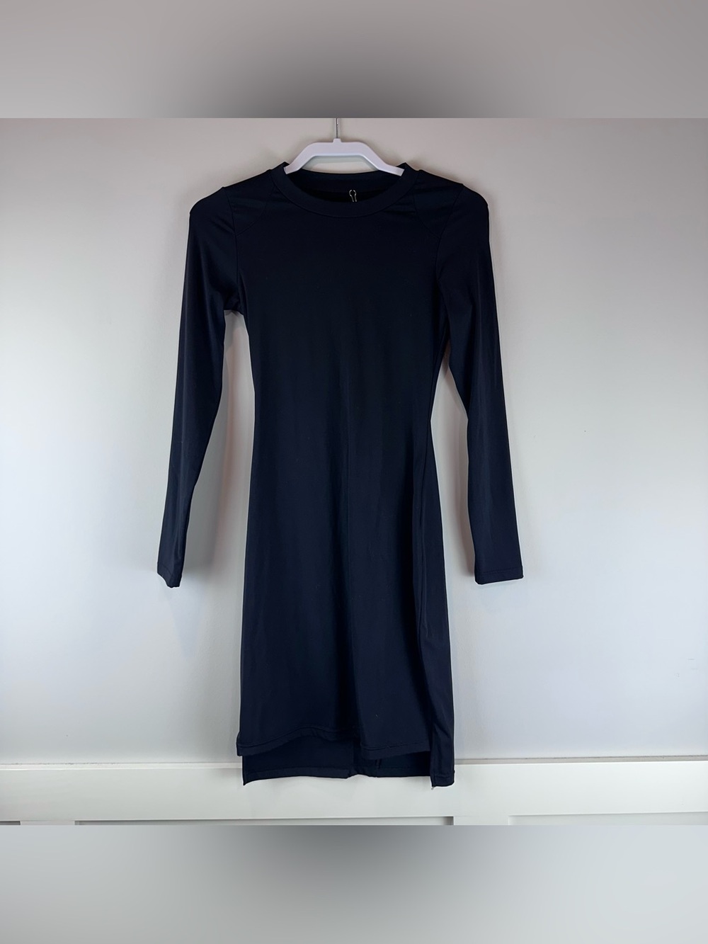 NEW Buff Bunny Black Long Sleeve Fall In Love Athletic Athleisure Dress Medium